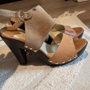 Jimmy Choo Tan and Brown Platform Sandals